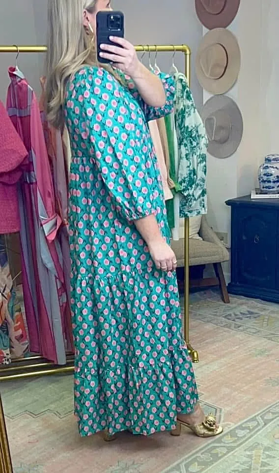 Wild Hearts Print Tiered Maxi Dress