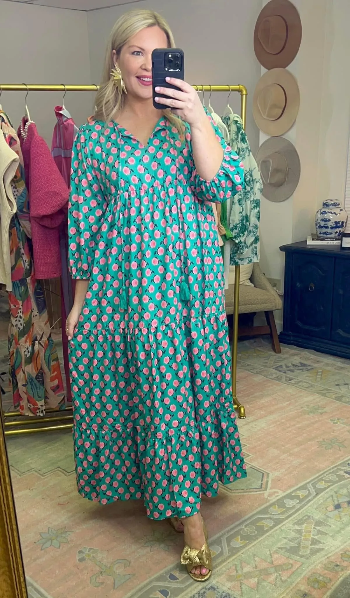 Wild Hearts Print Tiered Maxi Dress