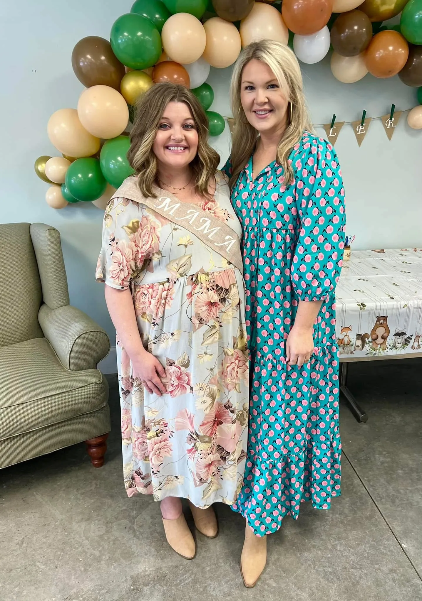 Wild Hearts Print Tiered Maxi Dress