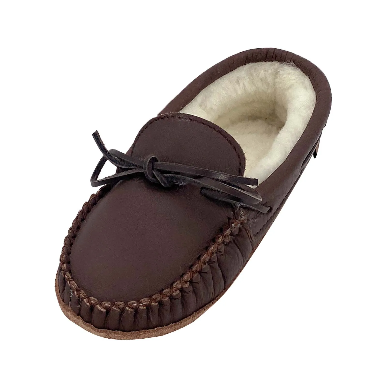Women's Sheepskin Lined Dark Brown Moccasins (Clearance)