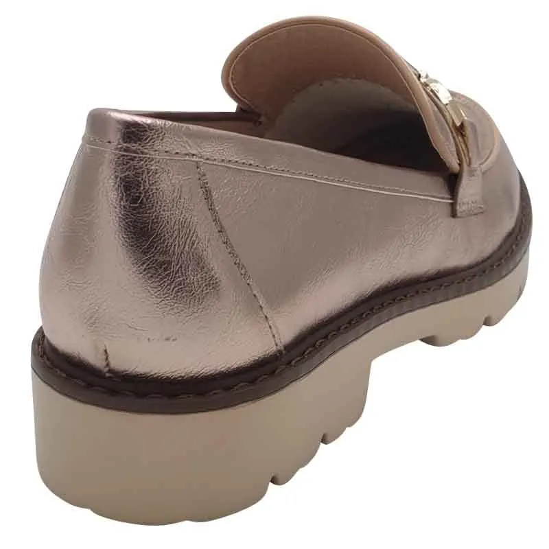 Zanni & Co Womens Rose Gold Loafer - Saphin